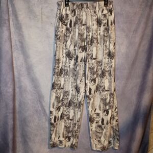 Brief Insanity Cat Print Pajama Pants All Over Kitten Graphic Lounge Pants